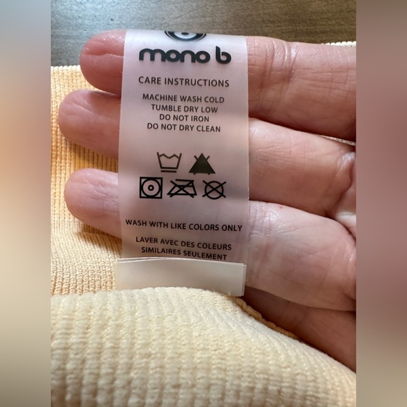 Mono B Ribbed Mineral Wash Leggings - Apricot Ice - Picture 8 of 8